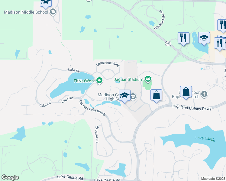 map of restaurants, bars, coffee shops, grocery stores, and more near 759 Danforth Drive in Madison