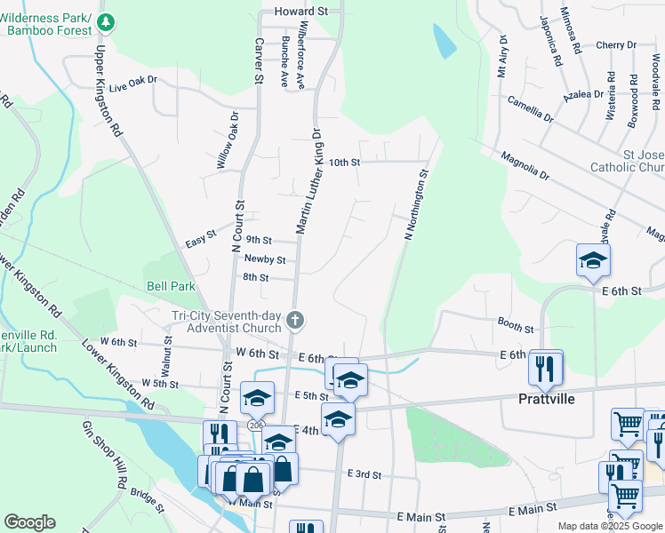 map of restaurants, bars, coffee shops, grocery stores, and more near 110 Cosby Court in Prattville