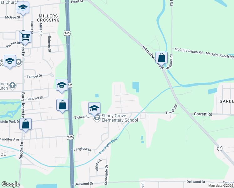 map of restaurants, bars, coffee shops, grocery stores, and more near 29 Honeysuckle Dr in Monroe