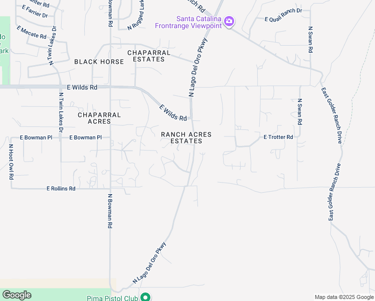 map of restaurants, bars, coffee shops, grocery stores, and more near 4135 East Trotter Place in Tucson