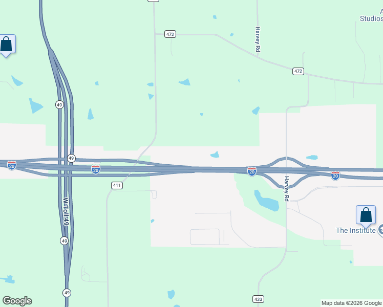 map of restaurants, bars, coffee shops, grocery stores, and more near 14110 County Road 411 in Tyler