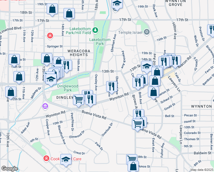 map of restaurants, bars, coffee shops, grocery stores, and more near 1226 Munro Avenue in Columbus