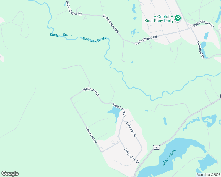 map of restaurants, bars, coffee shops, grocery stores, and more near 208 Ridgecrest Drive in Waxahachie