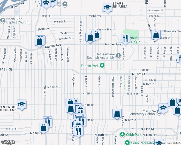 map of restaurants, bars, coffee shops, grocery stores, and more near 2810 North 18th Street in Abilene