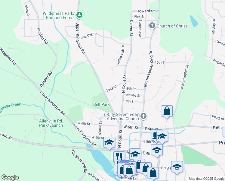 map of restaurants, bars, coffee shops, grocery stores, and more near 239 Easy Street in Prattville