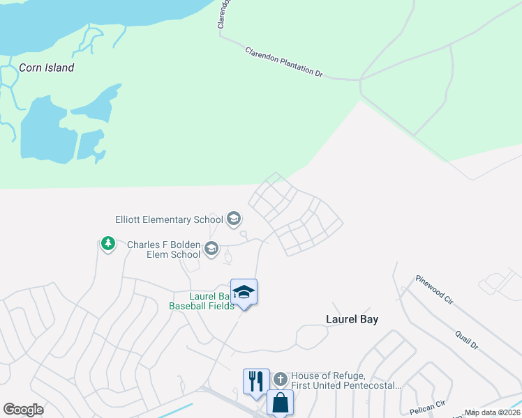 map of restaurants, bars, coffee shops, grocery stores, and more near 10 Sidewinder Street in Beaufort