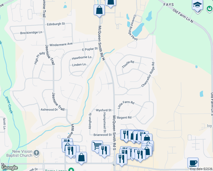 map of restaurants, bars, coffee shops, grocery stores, and more near 709 Briarcliff Place in Prattville