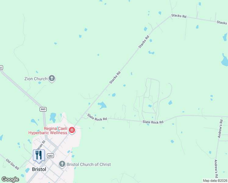 map of restaurants, bars, coffee shops, grocery stores, and more near 402 Stacks Road in Ennis