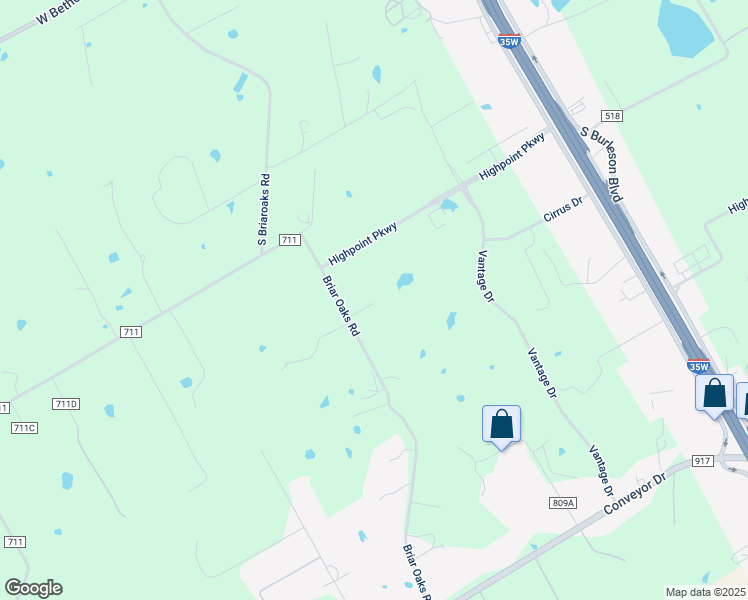 map of restaurants, bars, coffee shops, grocery stores, and more near 6512 County Road 809 in Cleburne