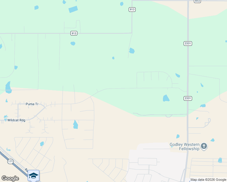 map of restaurants, bars, coffee shops, grocery stores, and more near 9436 Wildcat Ridge in Godley