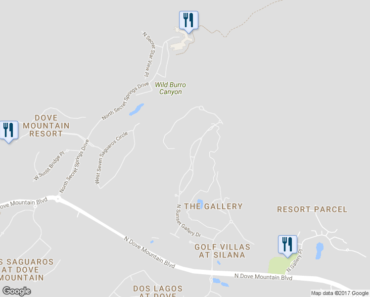 map of restaurants, bars, coffee shops, grocery stores, and more near 14537 North Sunset Gallery Drive in Marana