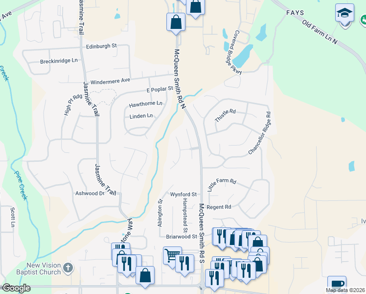 map of restaurants, bars, coffee shops, grocery stores, and more near 709 Briarcliff Place in Prattville