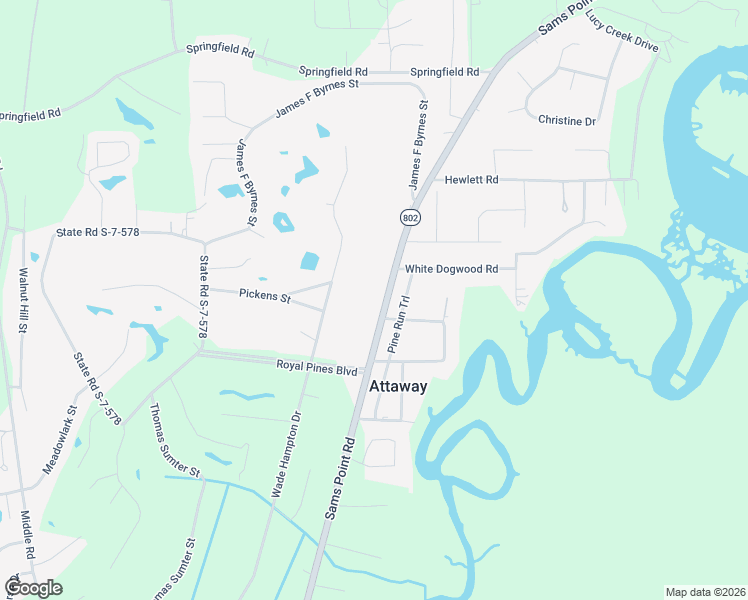 map of restaurants, bars, coffee shops, grocery stores, and more near 661 Sams Point Road in Beaufort