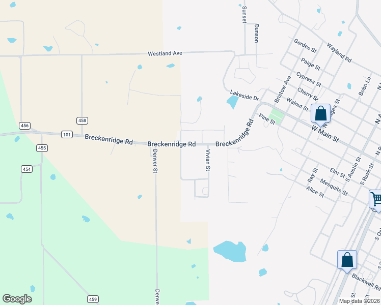 map of restaurants, bars, coffee shops, grocery stores, and more near 201 Philadelphia Street in Ranger