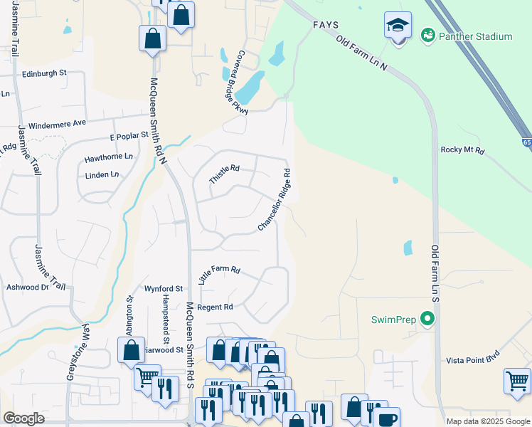 map of restaurants, bars, coffee shops, grocery stores, and more near 1934 Chancellor Ridge Road in Prattville