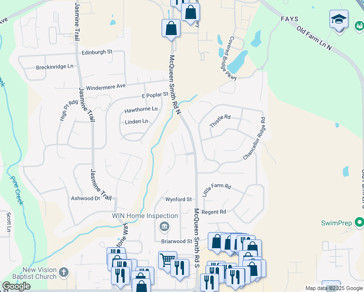 map of restaurants, bars, coffee shops, grocery stores, and more near 717 Briarcliff Place in Prattville