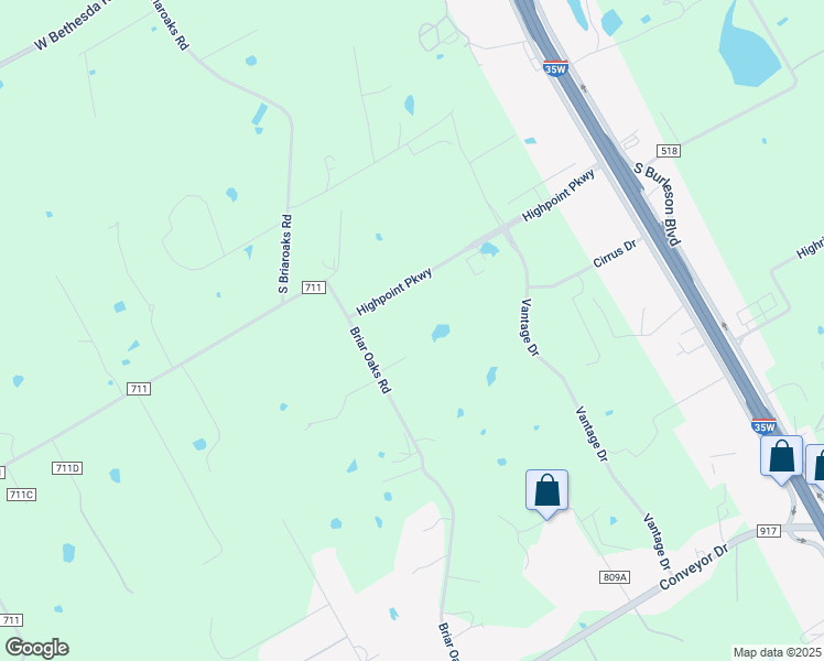 map of restaurants, bars, coffee shops, grocery stores, and more near 6512 County Road 809 in Cleburne