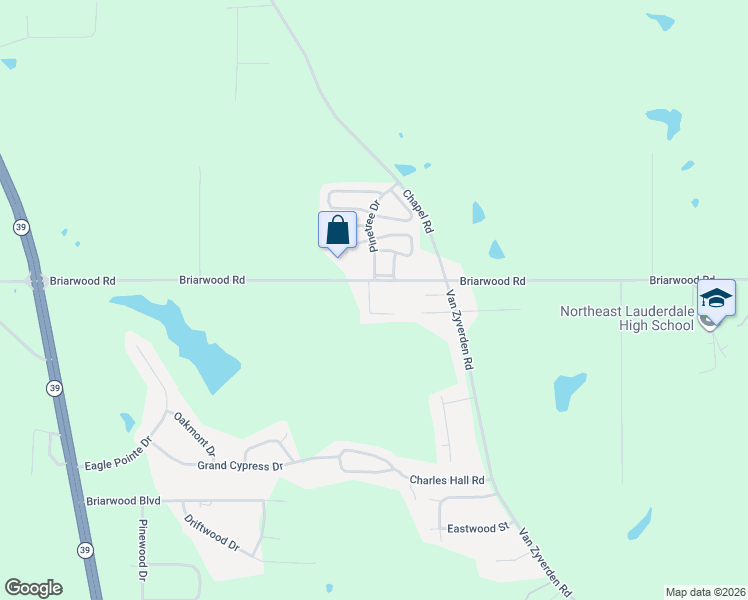 map of restaurants, bars, coffee shops, grocery stores, and more near 371-373 Briarwood Road in Meridian