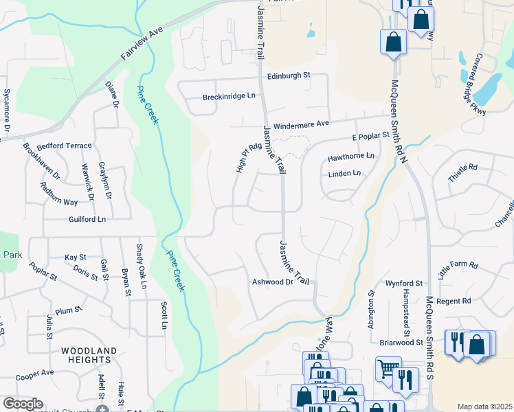 map of restaurants, bars, coffee shops, grocery stores, and more near 146 East Poplar Street in Prattville