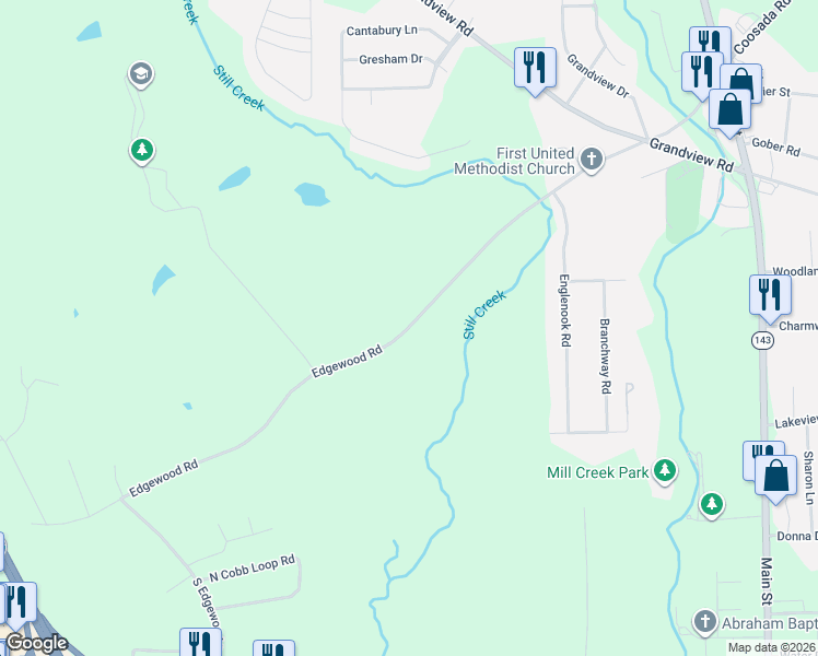 map of restaurants, bars, coffee shops, grocery stores, and more near Edgewood Road in Millbrook