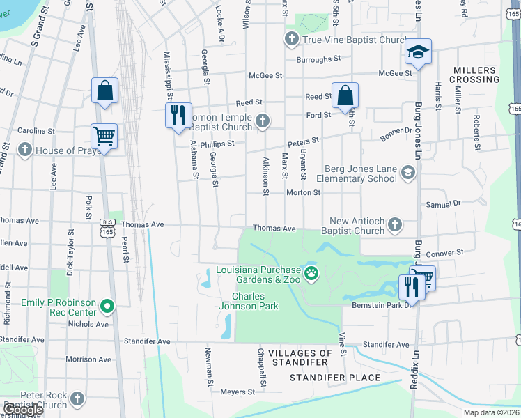 map of restaurants, bars, coffee shops, grocery stores, and more near 114 Morton St in Monroe