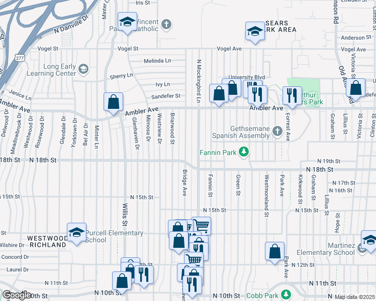map of restaurants, bars, coffee shops, grocery stores, and more near 1855 Bridge Avenue in Abilene