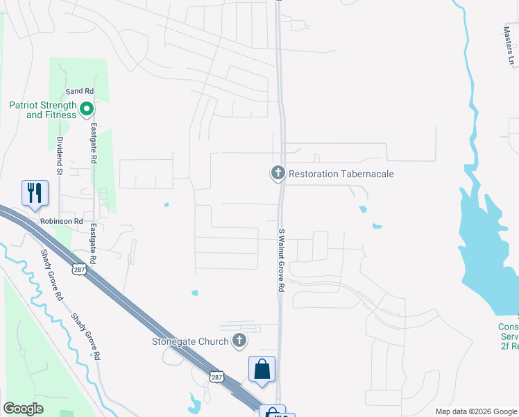 map of restaurants, bars, coffee shops, grocery stores, and more near 4070 Clancy Lane in Midlothian