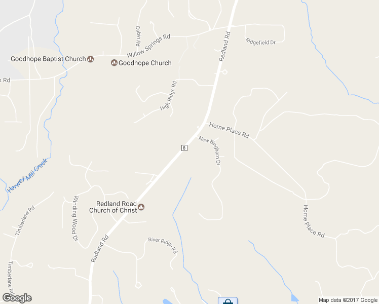 map of restaurants, bars, coffee shops, grocery stores, and more near 2834 Redland Road in Wetumpka