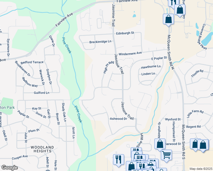 map of restaurants, bars, coffee shops, grocery stores, and more near 140 East Poplar Street in Prattville