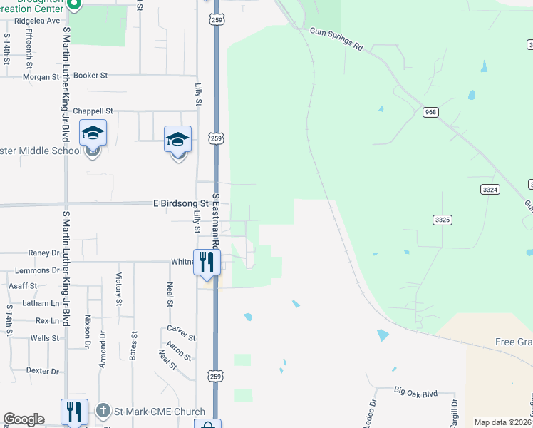 map of restaurants, bars, coffee shops, grocery stores, and more near 1999 Osborne Street in Longview