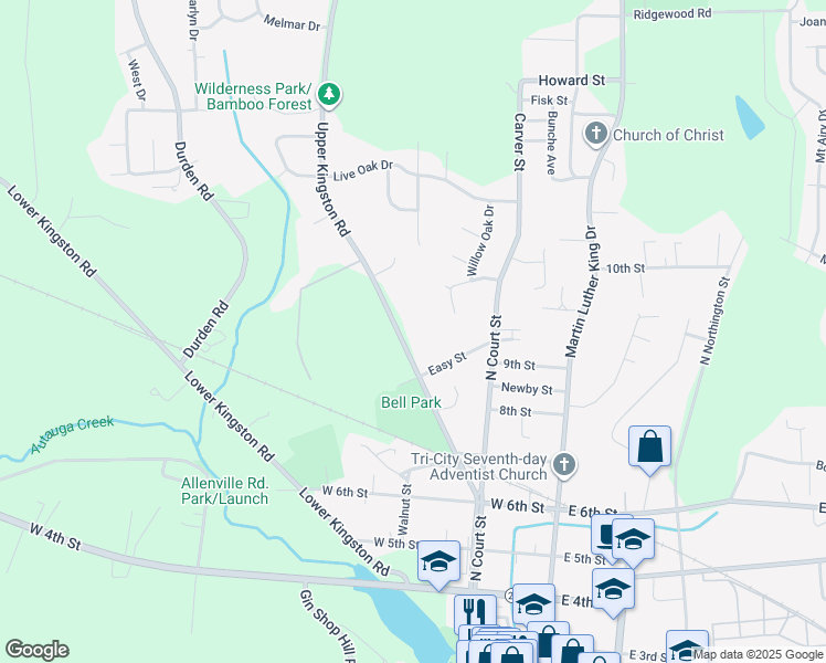 map of restaurants, bars, coffee shops, grocery stores, and more near 550 Upper Kingston Road in Prattville