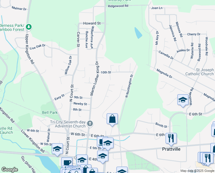 map of restaurants, bars, coffee shops, grocery stores, and more near 141 Cosby Court in Prattville