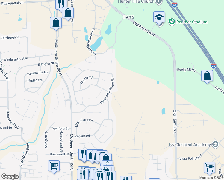 map of restaurants, bars, coffee shops, grocery stores, and more near 1948 Chancellor Ridge Road in Prattville