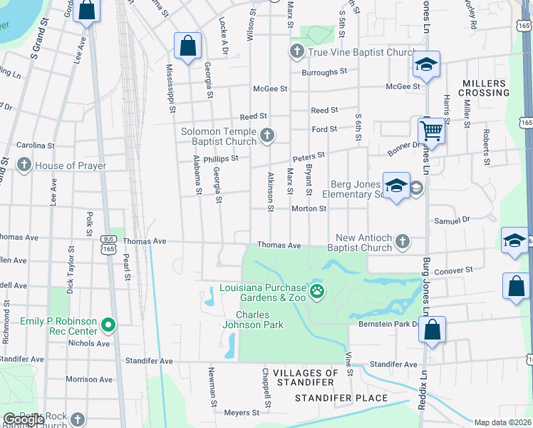 map of restaurants, bars, coffee shops, grocery stores, and more near 114 Morton St in Monroe