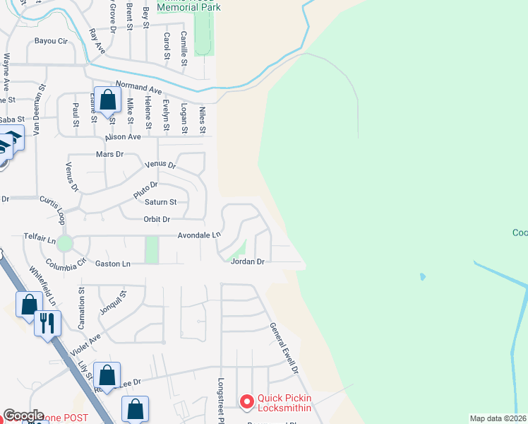map of restaurants, bars, coffee shops, grocery stores, and more near 336 Avondale Lane in Bossier City