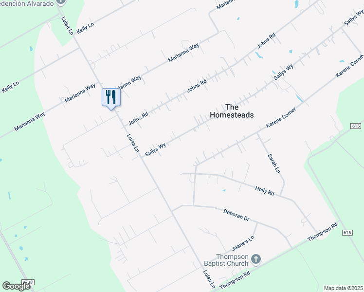map of restaurants, bars, coffee shops, grocery stores, and more near 8804 Sallys Way in Alvarado