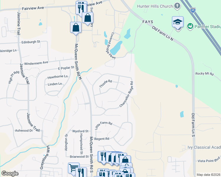 map of restaurants, bars, coffee shops, grocery stores, and more near 778 Stapleford Trail in Prattville