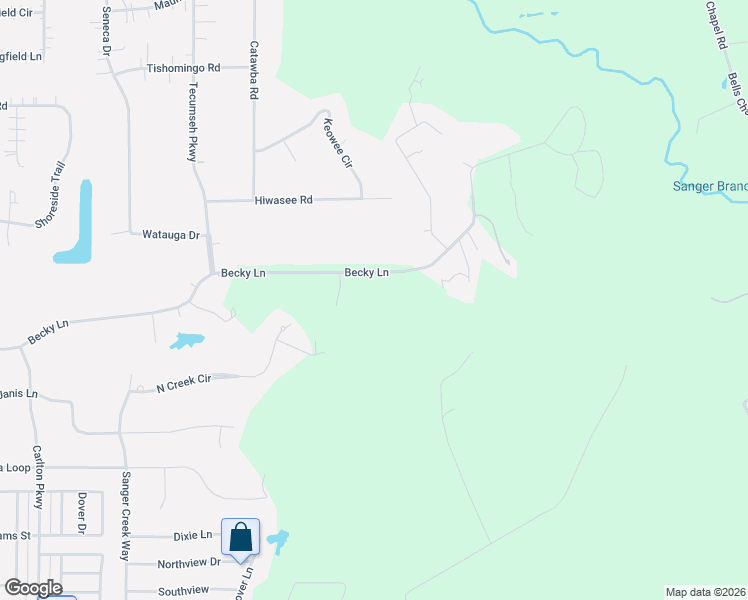 map of restaurants, bars, coffee shops, grocery stores, and more near 584 Becky Lane in Waxahachie