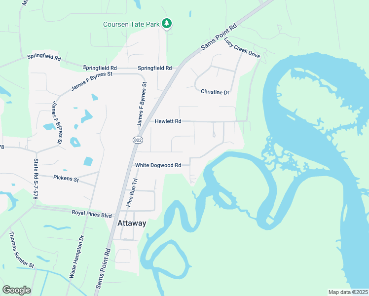 map of restaurants, bars, coffee shops, grocery stores, and more near 22 Spanish Moss Drive in Beaufort