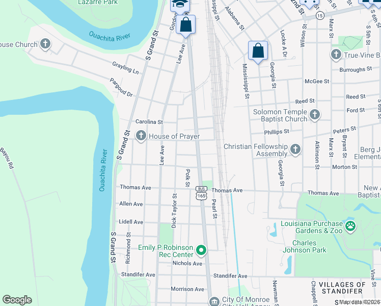 map of restaurants, bars, coffee shops, grocery stores, and more near 2910 Jackson St in Monroe