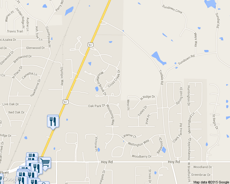 map of restaurants, bars, coffee shops, grocery stores, and more near 268 Woodland Brook Drive in Madison