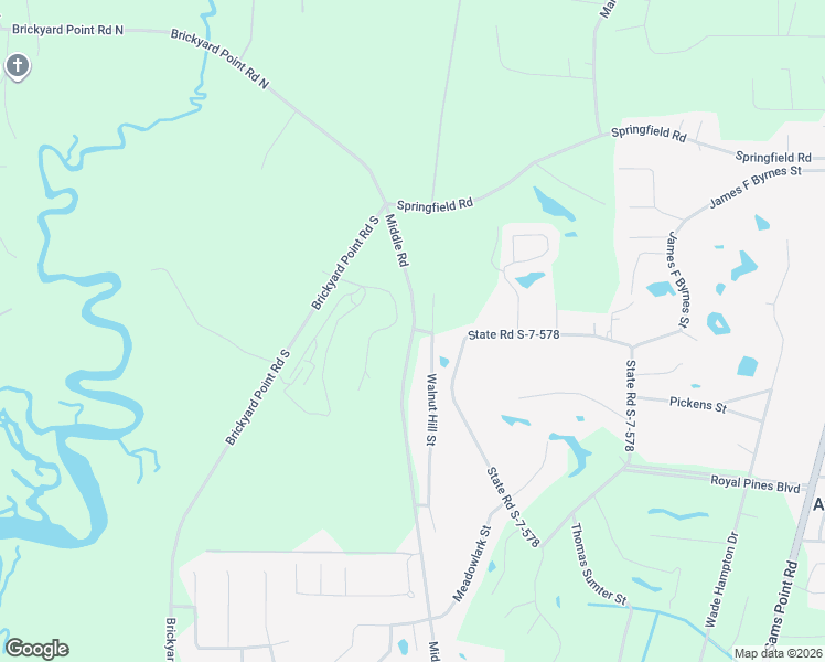 map of restaurants, bars, coffee shops, grocery stores, and more near 299 Middle Road in Beaufort