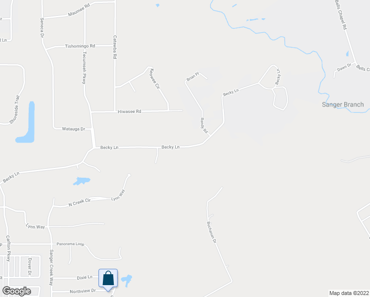 map of restaurants, bars, coffee shops, grocery stores, and more near 584 Becky Lane in Waxahachie