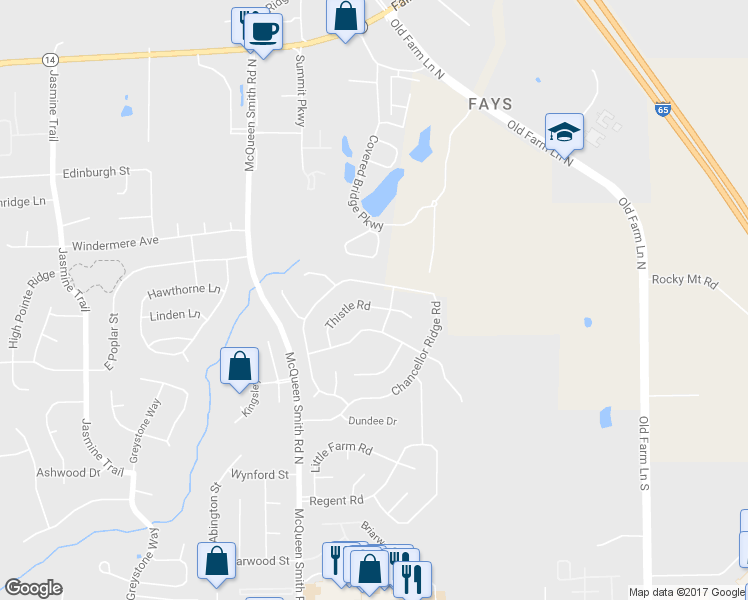 map of restaurants, bars, coffee shops, grocery stores, and more near 1018 Thistle Road in Prattville