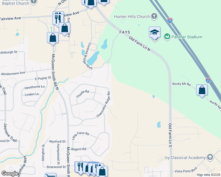map of restaurants, bars, coffee shops, grocery stores, and more near 1957-1959 Chancellor Ridge Road in Prattville