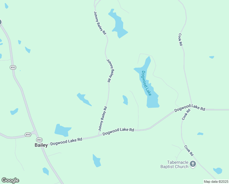 map of restaurants, bars, coffee shops, grocery stores, and more near 8450 Johnny Bailey Road in Bailey