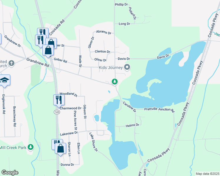 map of restaurants, bars, coffee shops, grocery stores, and more near 4080 Grandview Road in Millbrook