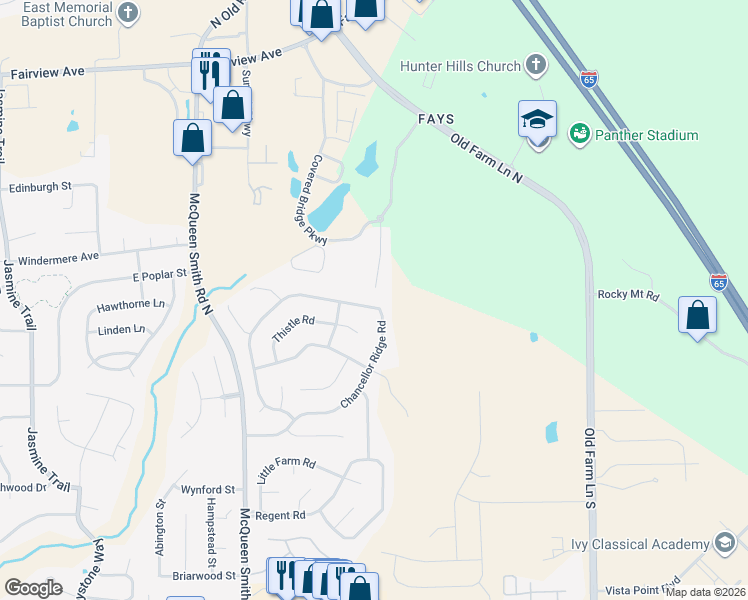 map of restaurants, bars, coffee shops, grocery stores, and more near 1957-1959 Chancellor Ridge Road in Prattville