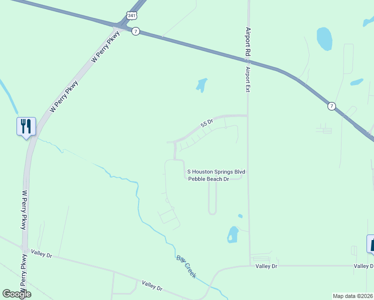 map of restaurants, bars, coffee shops, grocery stores, and more near 2003 Quail Run Lane in Perry