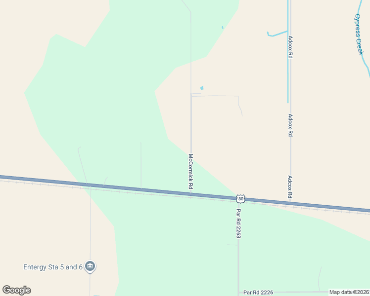 map of restaurants, bars, coffee shops, grocery stores, and more near McCormick Road in Rayville